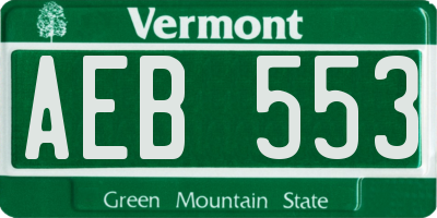 VT license plate AEB553