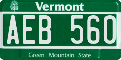 VT license plate AEB560