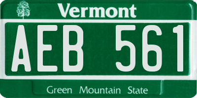 VT license plate AEB561