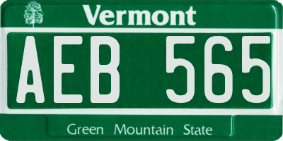 VT license plate AEB565
