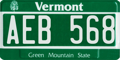 VT license plate AEB568