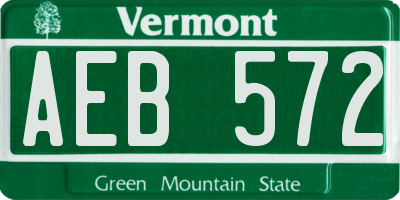VT license plate AEB572