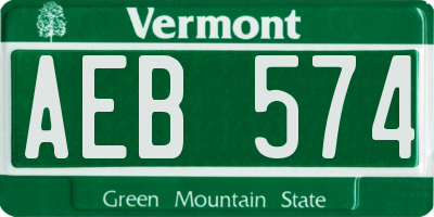 VT license plate AEB574