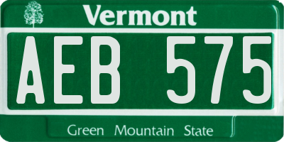 VT license plate AEB575