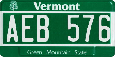 VT license plate AEB576