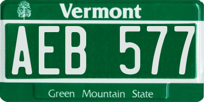 VT license plate AEB577