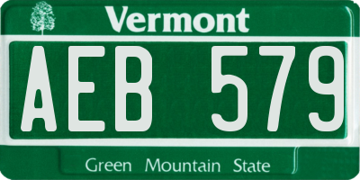 VT license plate AEB579