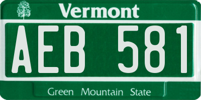 VT license plate AEB581