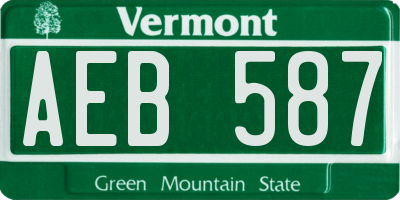 VT license plate AEB587