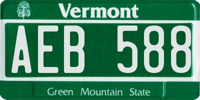 VT license plate AEB588
