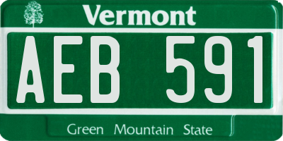 VT license plate AEB591