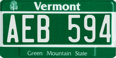 VT license plate AEB594