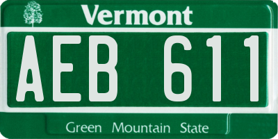 VT license plate AEB611