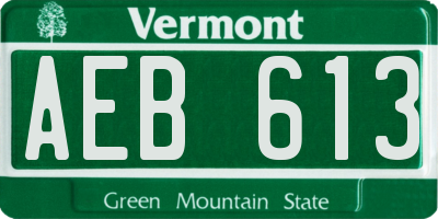 VT license plate AEB613