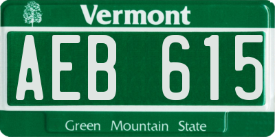 VT license plate AEB615