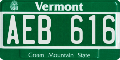 VT license plate AEB616