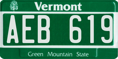 VT license plate AEB619