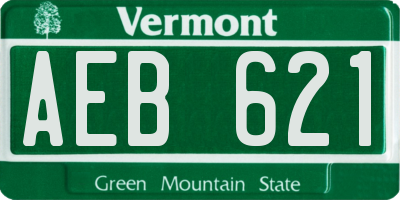 VT license plate AEB621