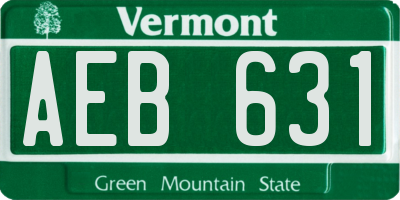 VT license plate AEB631