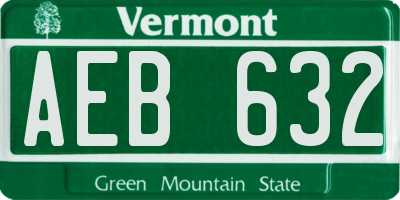 VT license plate AEB632