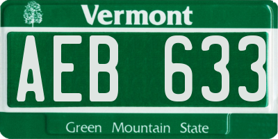 VT license plate AEB633