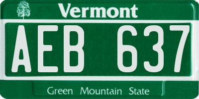 VT license plate AEB637