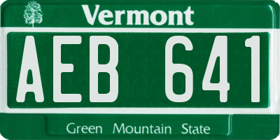 VT license plate AEB641