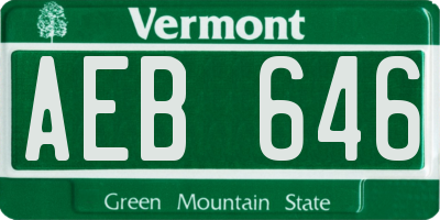 VT license plate AEB646