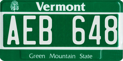 VT license plate AEB648