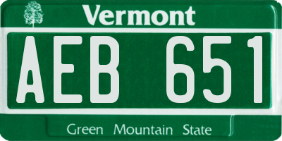 VT license plate AEB651