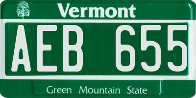 VT license plate AEB655