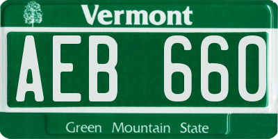 VT license plate AEB660