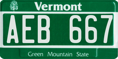 VT license plate AEB667