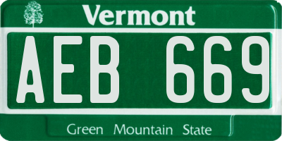 VT license plate AEB669
