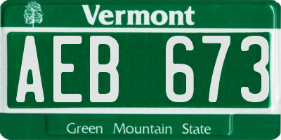 VT license plate AEB673