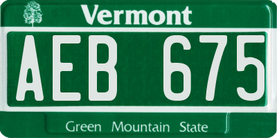 VT license plate AEB675