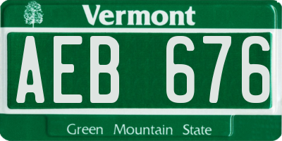 VT license plate AEB676