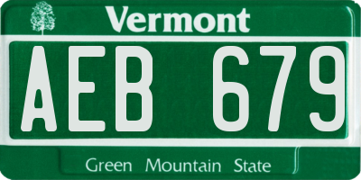 VT license plate AEB679