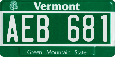 VT license plate AEB681