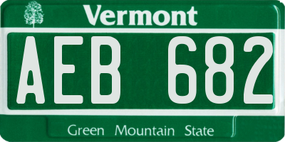 VT license plate AEB682