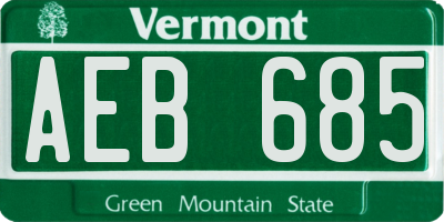 VT license plate AEB685