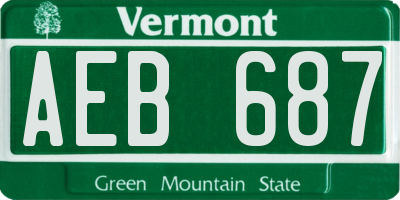 VT license plate AEB687