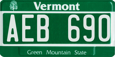 VT license plate AEB690
