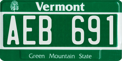 VT license plate AEB691