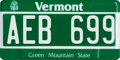 VT license plate AEB699