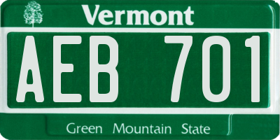 VT license plate AEB701