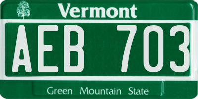 VT license plate AEB703