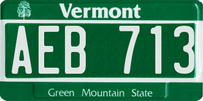 VT license plate AEB713