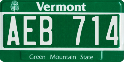 VT license plate AEB714