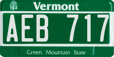 VT license plate AEB717